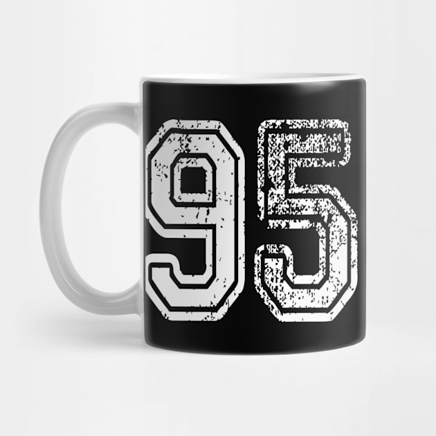 Number 95 Grungy in white by Sterling